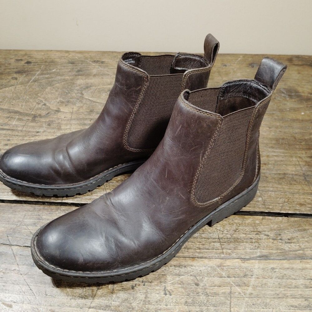 Born Chelsea Boots Men's Sz 12 M Brown Leather Pull On Shoes